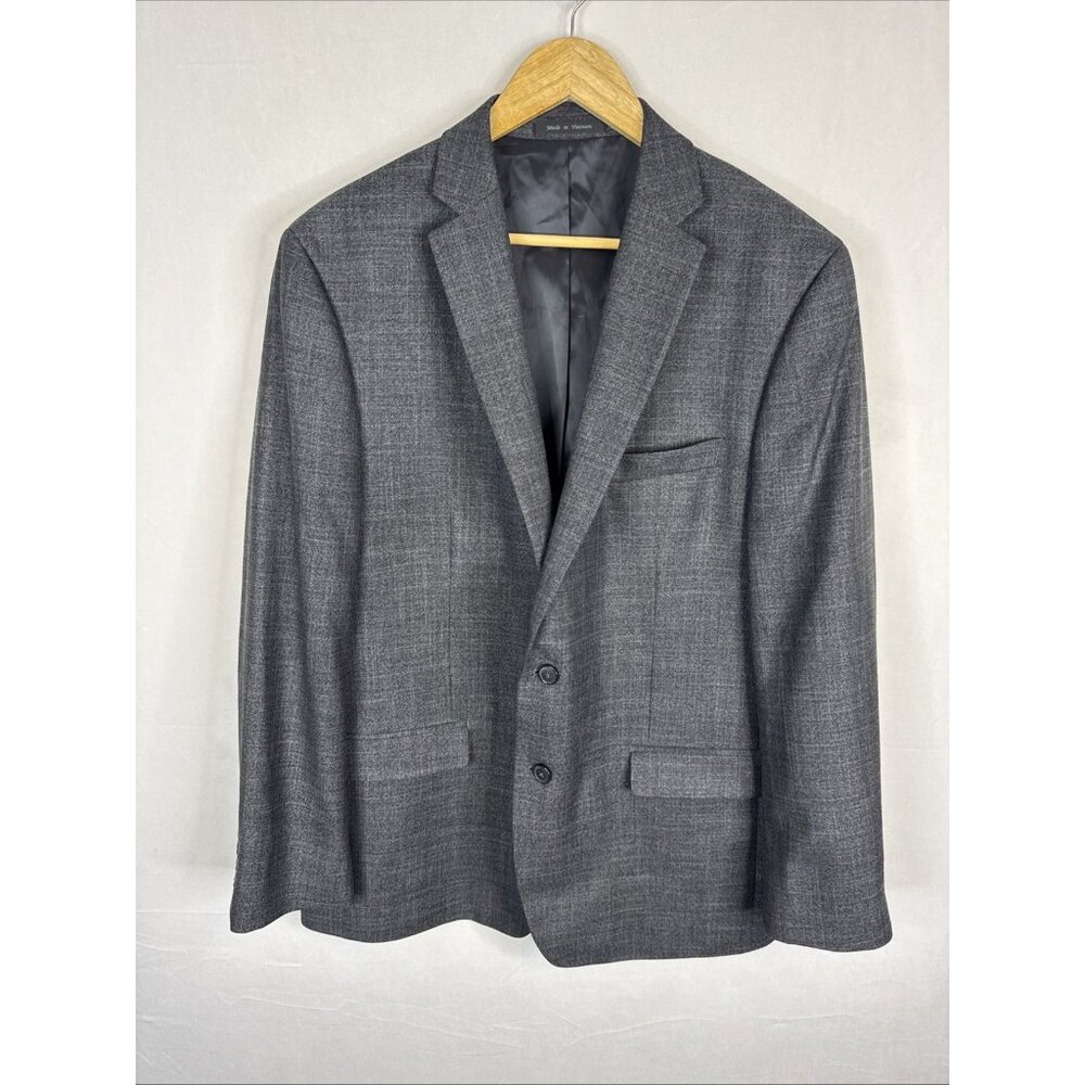 Van Heusen Flex‎ Mens 44R Gray Stretch Sport Coat Blazer 2 Button
